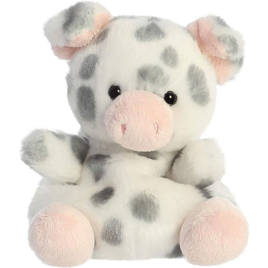 Front view thumbnail of the cute Piggles Spotted Piglet plush sitting straight, highlighting its dark safety eyes, pink inner ear lining, and small pink plush feet.