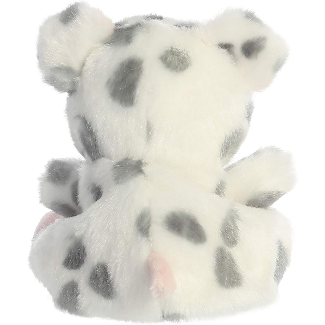 Rear view thumbnail of the Aurora spotted piglet stuffed toy displaying its gray and white spotted backing and small pink tail at the base.