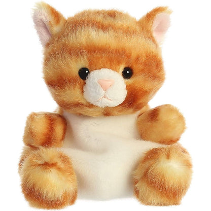 Front view of the adorable Aurora Meow Orange Kitty stuffed animal featuring a sweet face, dark eyes, pink nose, and white muzzle.