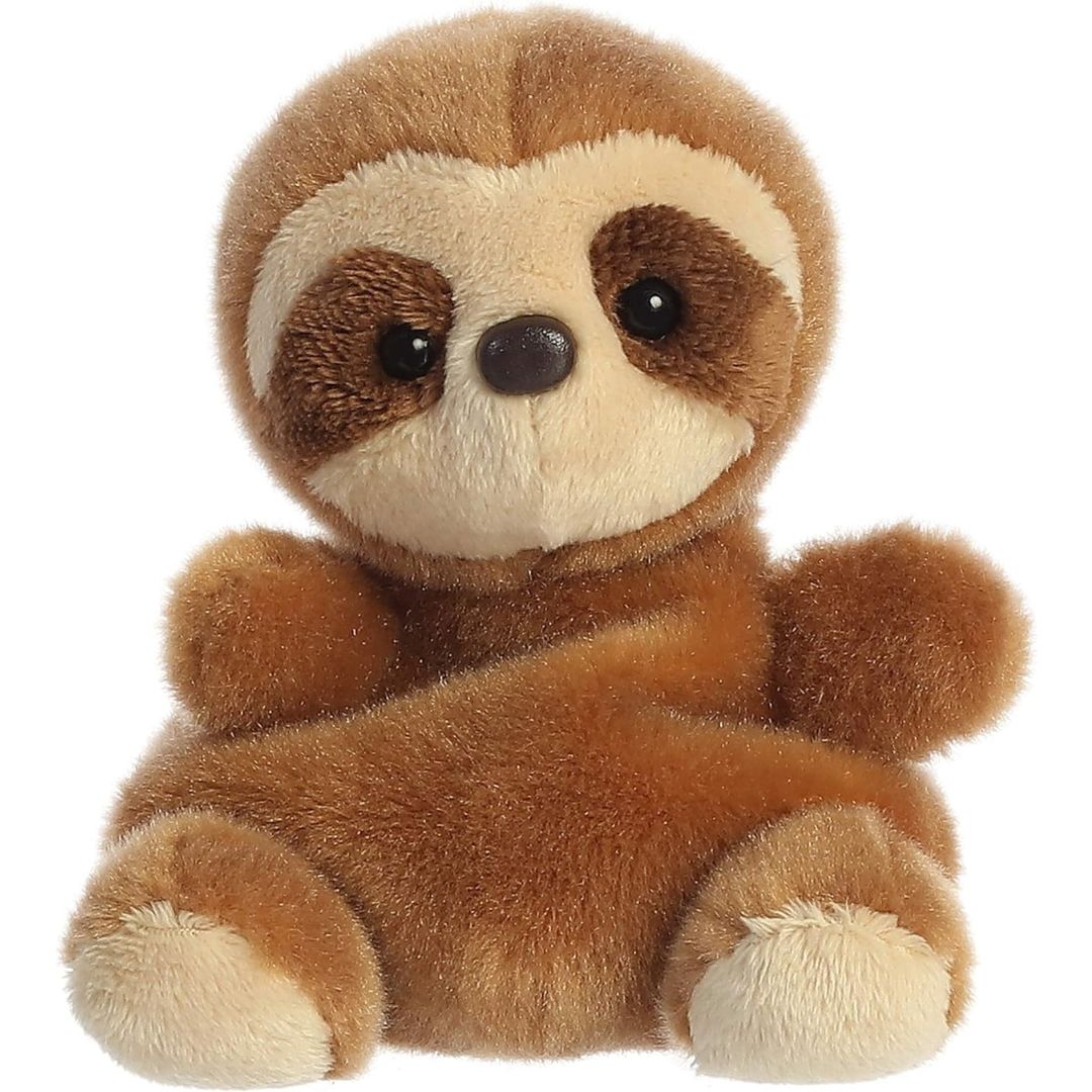 Front view thumbnail of the cute Slomo Sloth plush sitting straight, highlighting its dark safety eyes, small button nose, and cream-colored paw pads.