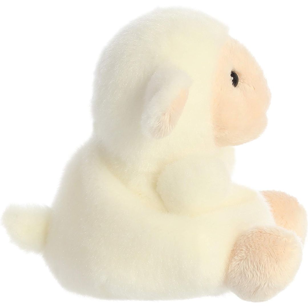 Side profile view thumbnail of the mini lamb plush showcasing its rounded back, floppy ear profile, and soft seated posture.