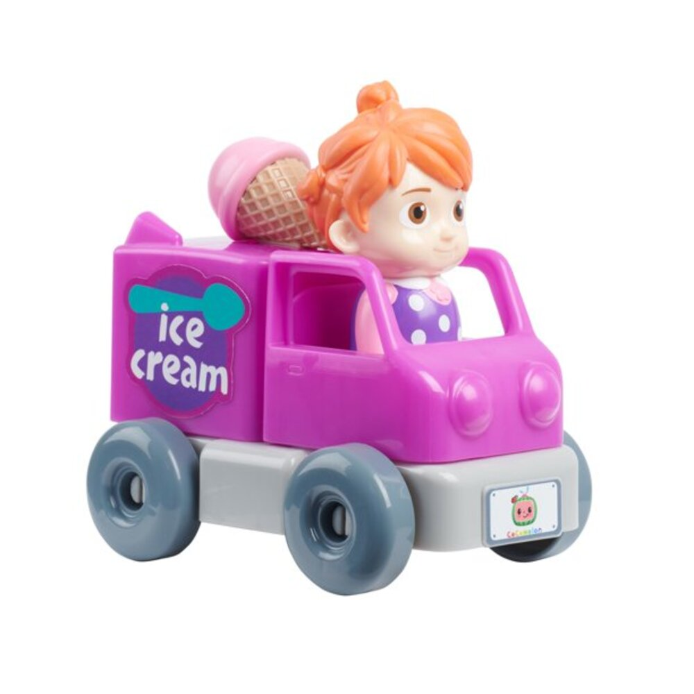 Cocomelon Build-A-Vehicle, YoYo in Pink Ice Cream Truck 4 Piece Set