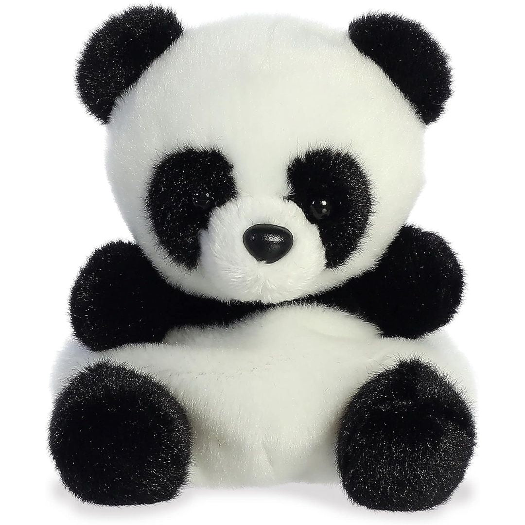 Front view thumbnail of the cute Bamboo Panda plush sitting straight, highlighting its dark safety eyes, black button nose, and small black limbs.