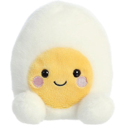Front view thumbnail of the cute Bobby Egg plush sitting straight, highlighting its dark safety eyes, stitched grin, rosy cheeks, and small white feet.