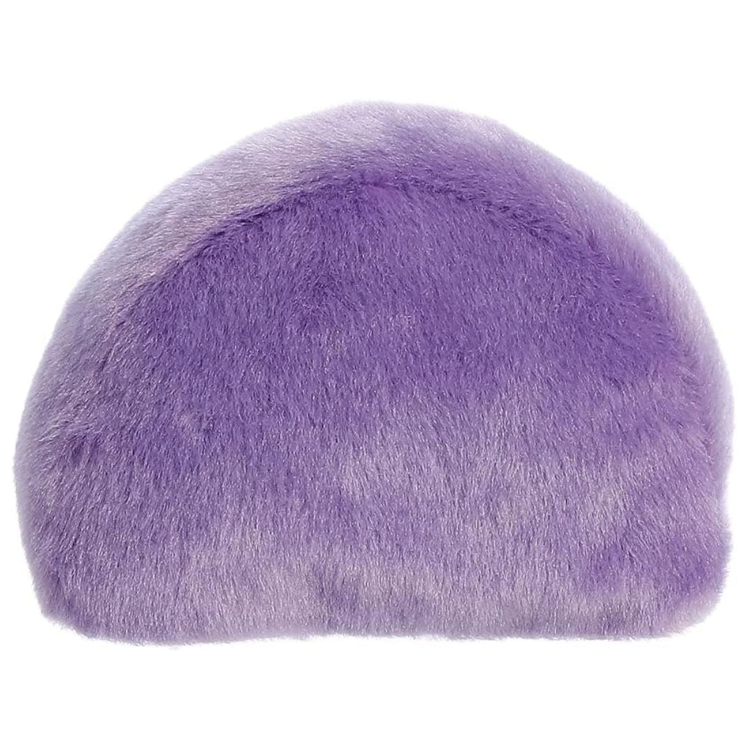 Back view of the Vivi Rainbow plush showing its solid pastel purple back.