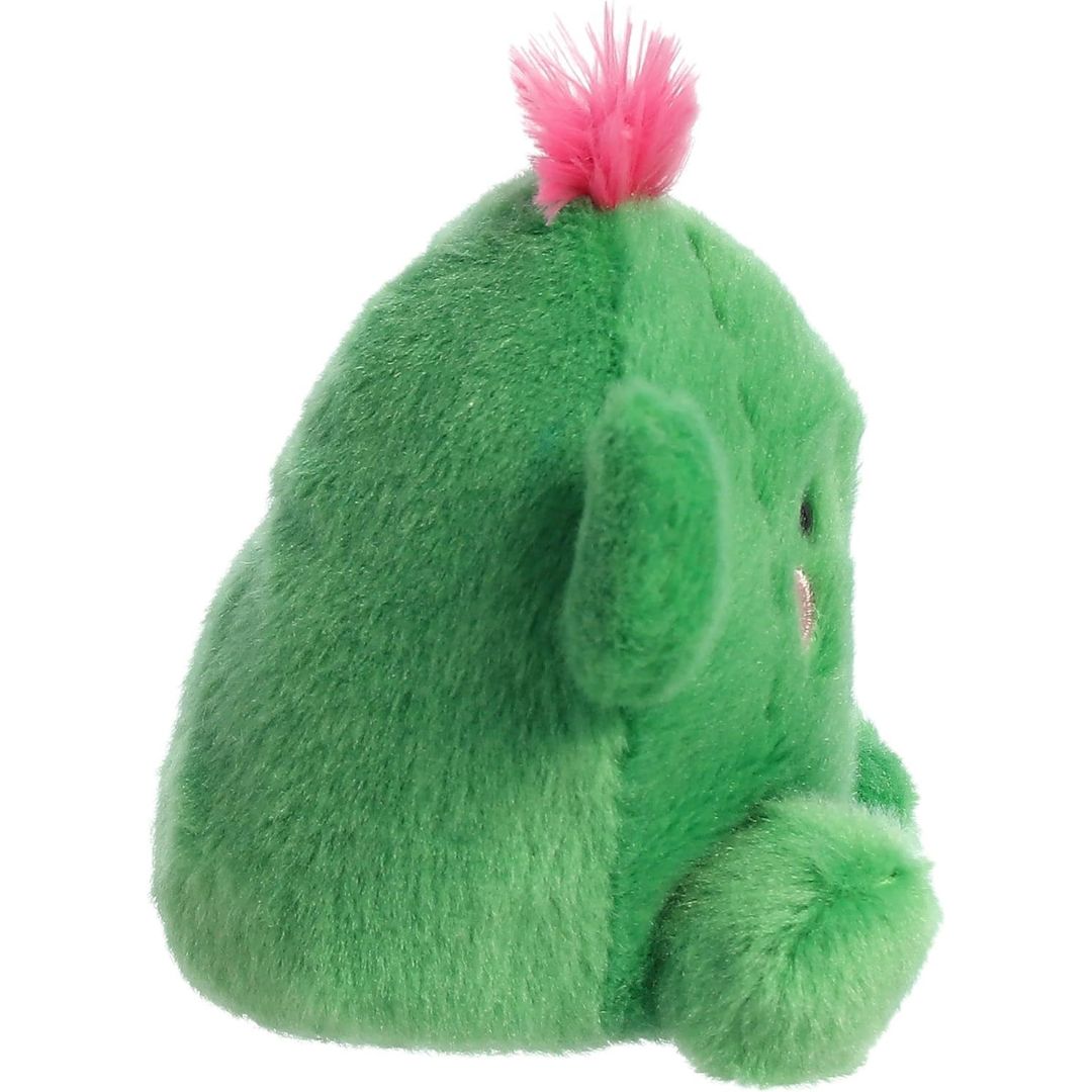 Side profile view thumbnail of the mini cactus plush showcasing its thick rounded profile, waving branch, and soft seated posture.