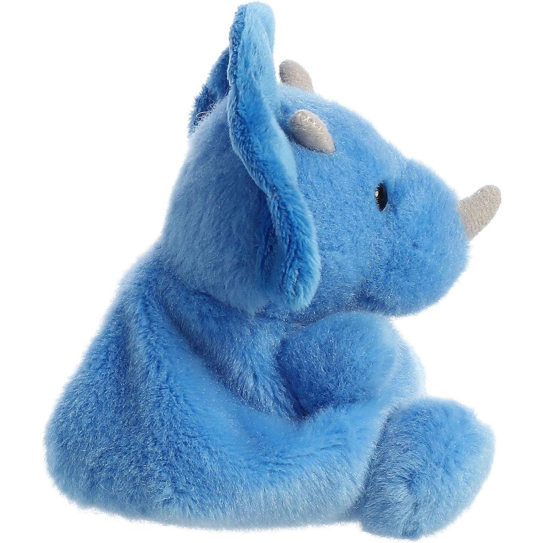 Side profile view thumbnail of the mini dinosaur plush showcasing its large neck frill profile, rounded body, and short tail.