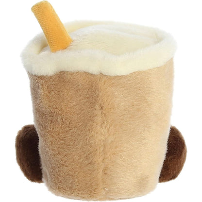 Back view of the Aurora Palm Pals Boba plush toy showing its solid soft tan back and fluffy white top.