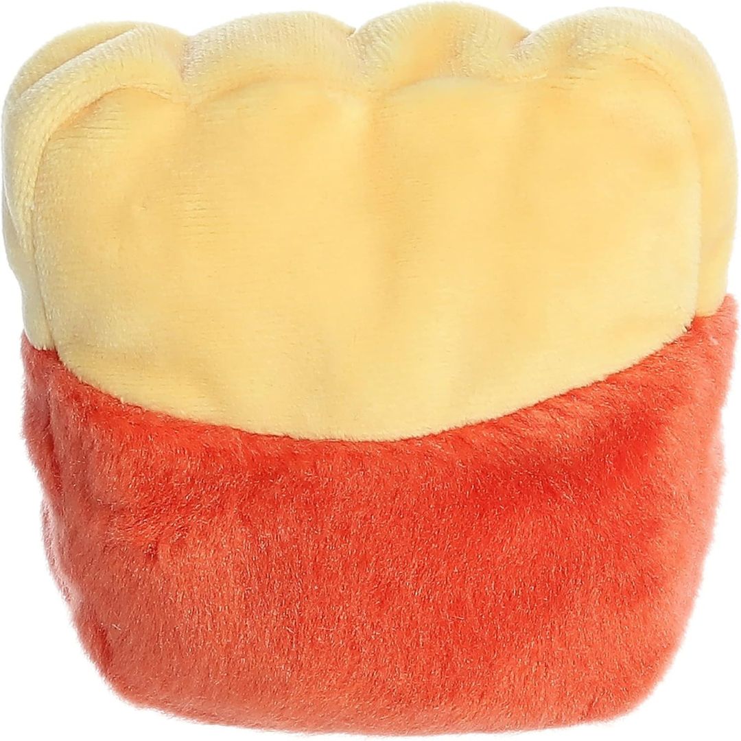 Rear view thumbnail of the Aurora french fry stuffed toy displaying its smooth, solid red plush backing and golden yellow top.