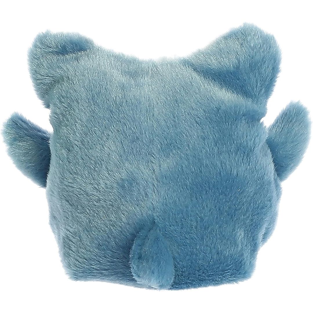 Back view of the Huddleston Hammerhead Shark plush showing its solid blue back and tiny tail fin.