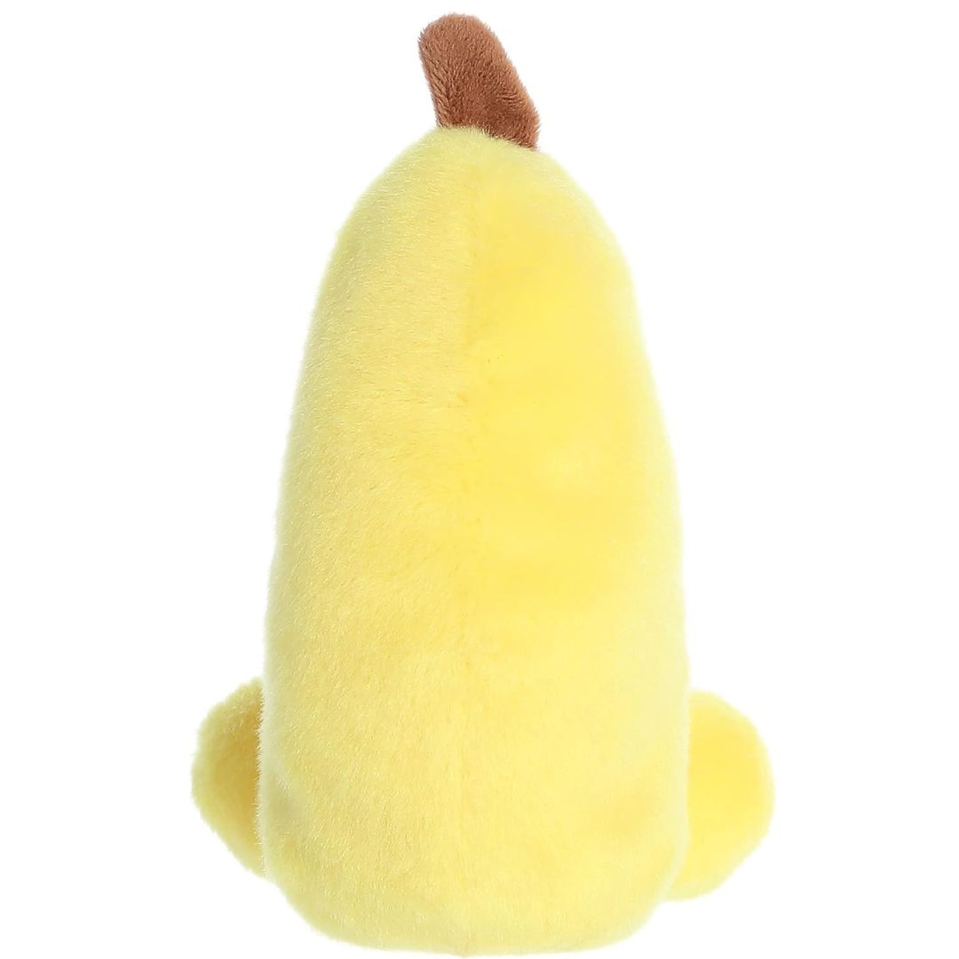 Rear view thumbnail of the Aurora banana stuffed toy displaying its smooth, solid yellow backing and brown stem tip.