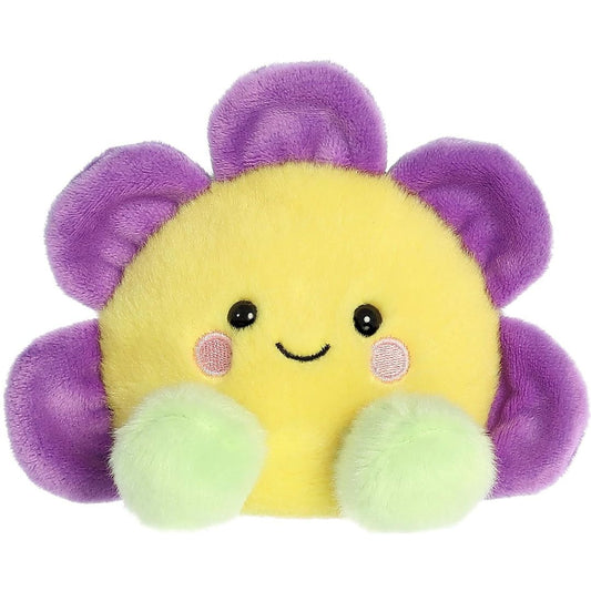 Front view thumbnail of the cute Fallon Flower plush sitting straight, highlighting its dark safety eyes, stitched grin, and rosy pink cheeks.