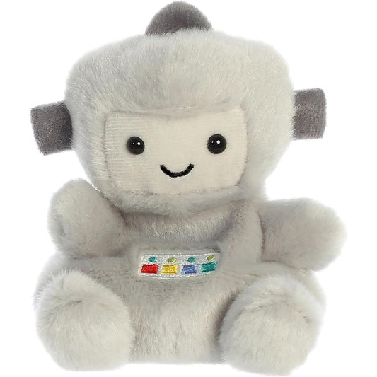 Front view thumbnail of the cute Gadget Robot plush sitting straight, highlighting its dark safety eyes, small grin, and four embroidered chest buttons.
