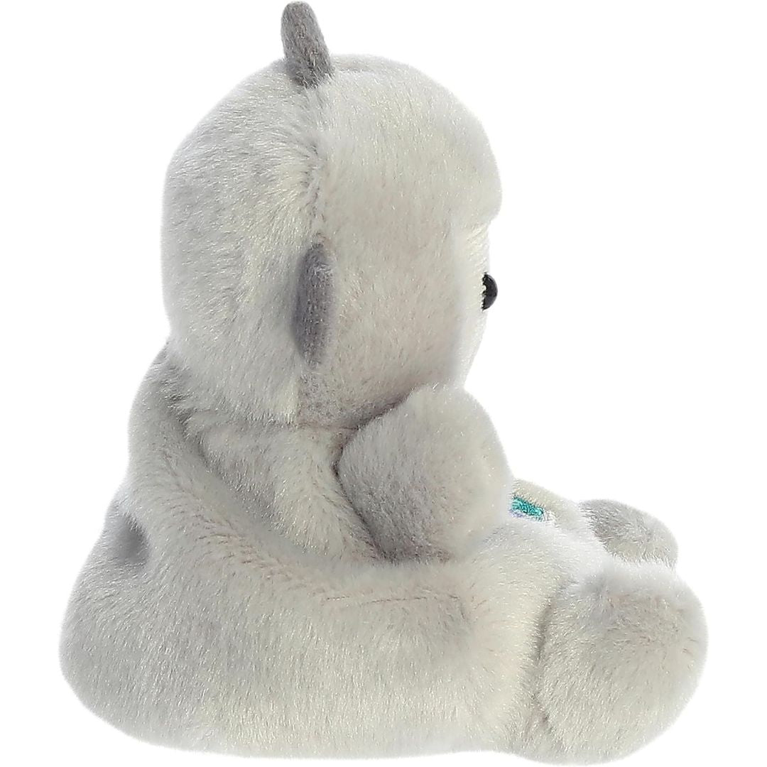 Side profile view thumbnail of the mini robot plush showcasing its rounded plush profile, side ear bolt, and soft seated posture.