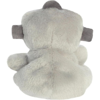 Rear view thumbnail of the Aurora robot stuffed toy displaying its smooth, solid gray plush backing and top antenna node.