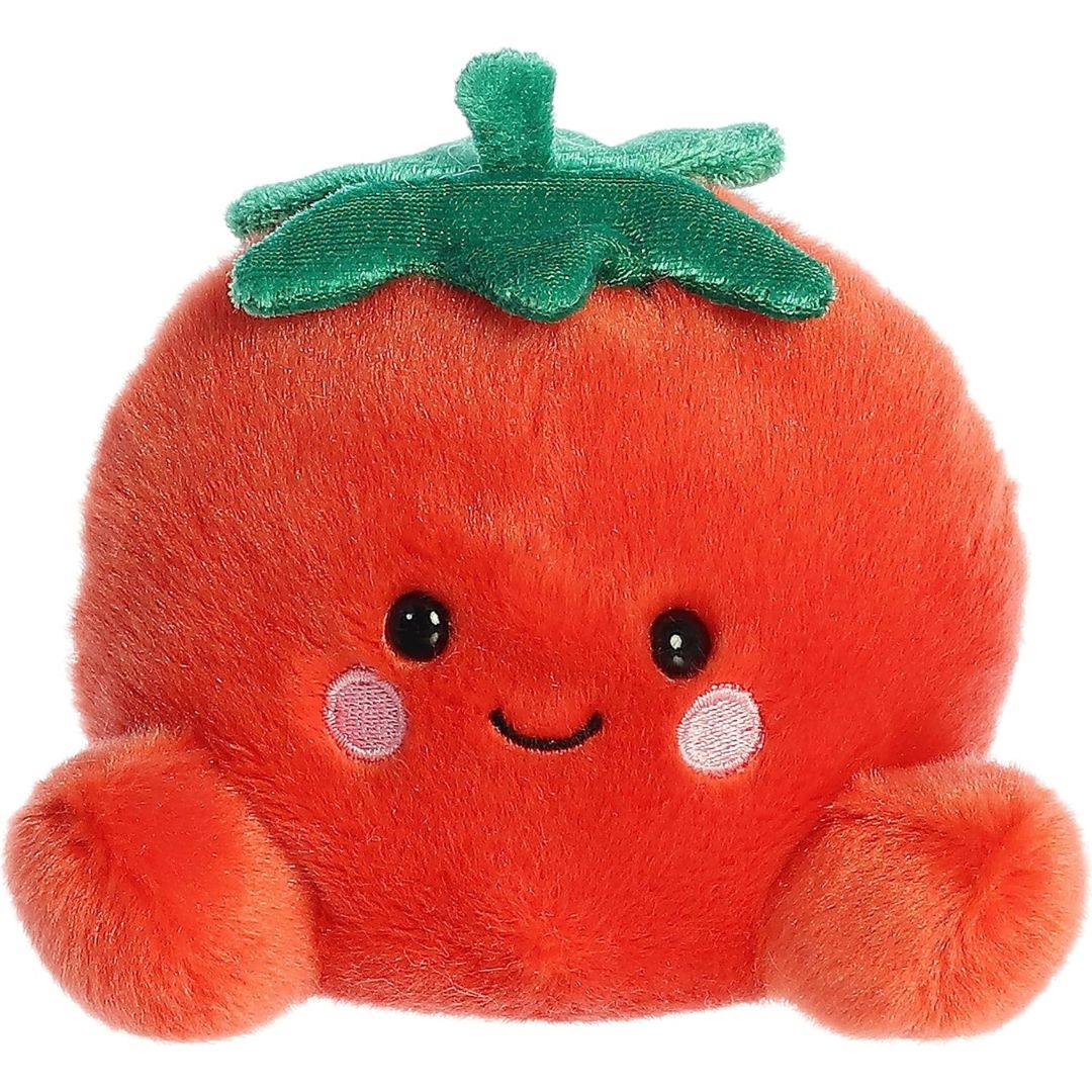 Front view thumbnail of the cute Boyd Tomato plush sitting straight, highlighting its dark safety eyes, small stitched grin, and tiny red plush feet.