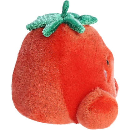 Side profile view thumbnail of the mini tomato plush showcasing its plump rounded profile and soft seated posture.
