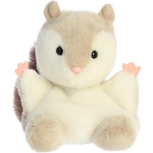 Front view thumbnail of the cute Flaps Flying Squirrel plush sitting straight, highlighting its dark safety eyes, small pink felt paws, and symmetrical wing membranes.