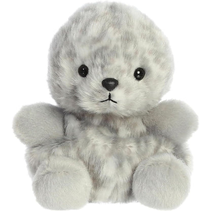 Front view of the adorable Aurora Marina Harbor Seal stuffed animal featuring a sweet face, dark eyes, and a cute black nose.