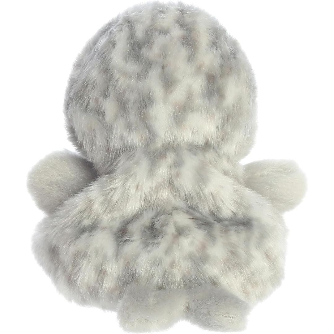Back view of the Aurora Palm Pals Seal plush toy showing its beautiful grey and white speckled coat.
