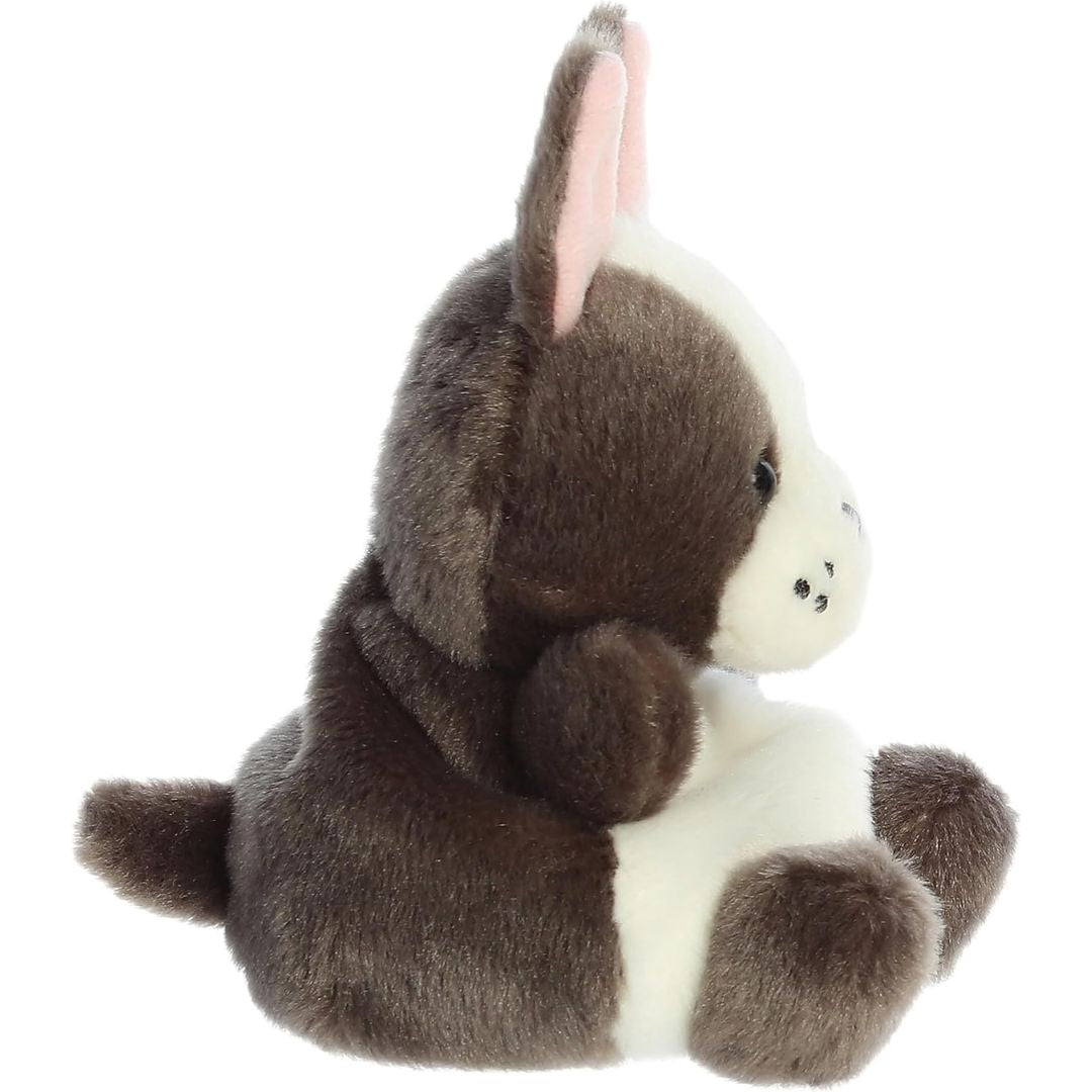 Side profile view of the Aurora Palm Pals Beau French Bulldog highlighting its sitting pose and soft brown fur.