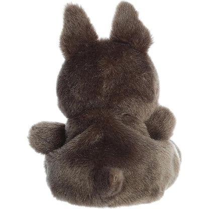 Direct back view of the cuddly brown Palm Pals puppy stuffed animal showing its tiny little tail.