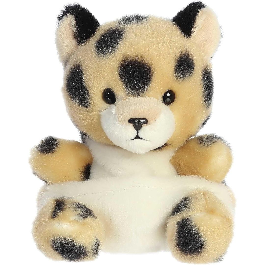 Front view thumbnail of the cute Chutney Cheetah plush sitting straight, highlighting its black nose, creamy muzzle, and symmetrical spots.