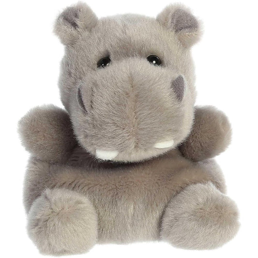 Front view of the adorable Aurora Hunk Hippo stuffed animal featuring a sweet face, dark eyes, and cute little ears.