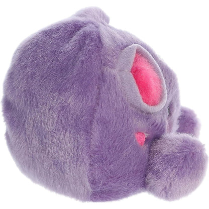 Side profile view thumbnail of the mini meteor plush showcasing its rounded rocky shape, a tiny pink embroidered marking, and its soft seated stance.