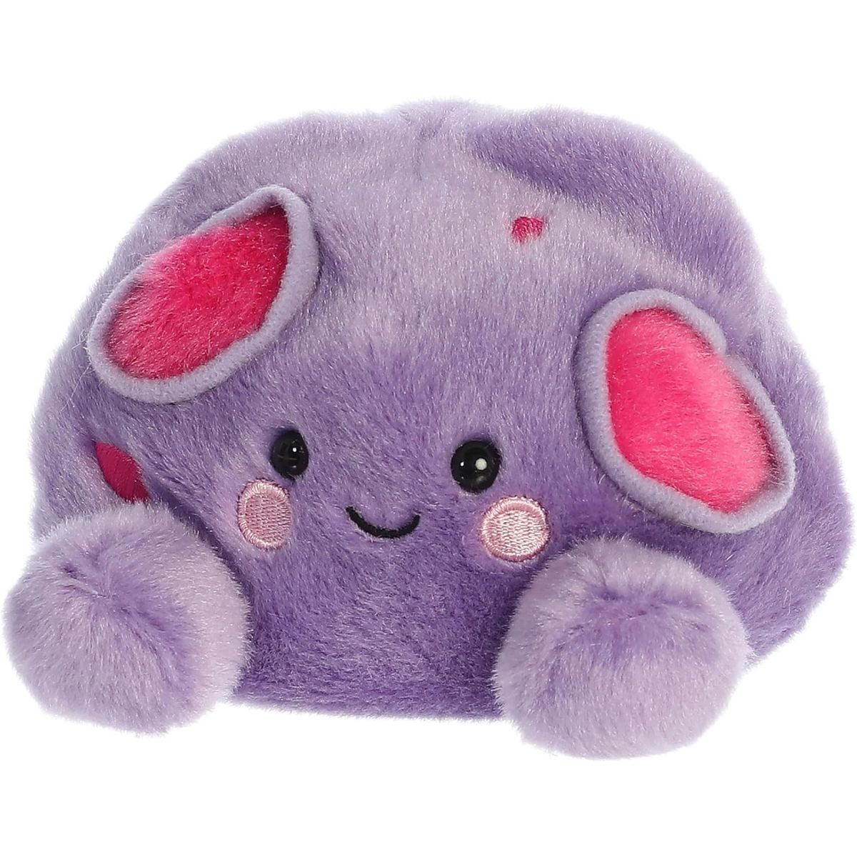 Front view thumbnail of the smiling purple Cal Meteor plush emphasizing its soft texture and bright pink crater details.