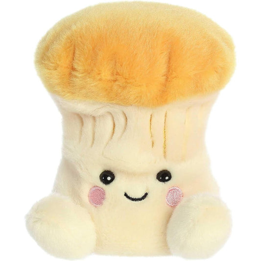 Front view thumbnail of the cute Jackie Chanterelle plush sitting straight, highlighting its dark safety eyes, rosy pink cheeks, and small extended feet.