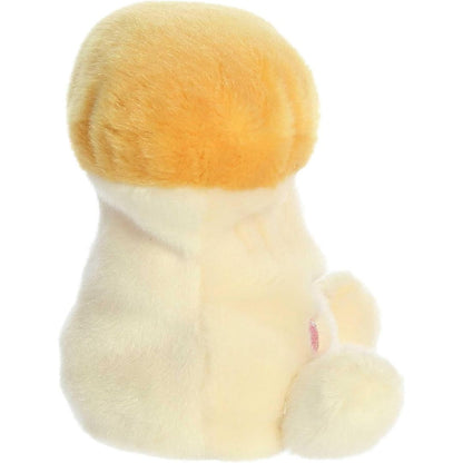 Side profile view thumbnail of the mini mushroom plush showcasing the flared shape of its golden cap and its soft seated stance.