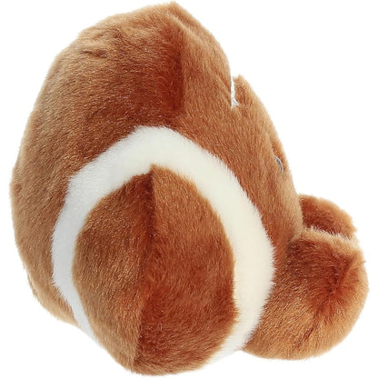 Side profile view thumbnail of the mini football plush showcasing its tapered oblong shape, white accent stripe, and soft seated posture.