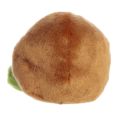 Rear view thumbnail of the Aurora kiwi stuffed toy displaying its smooth, solid fuzzy brown plush outer skin backing.