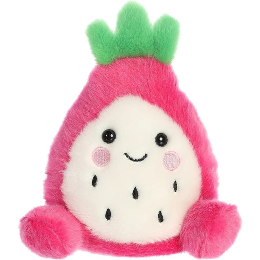 Front view thumbnail of the cute Rhys Dragon Fruit plush sitting straight, highlighting its friendly expression, rosy pink cheeks, and small pink feet.