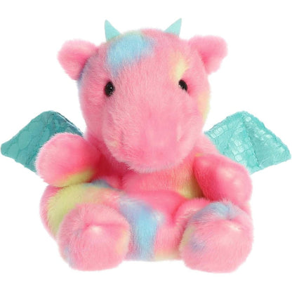 Front view thumbnail of the cute Anya Dragon plush sitting straight, highlighting its dark safety eyes, round snout, and tiny teal horns.