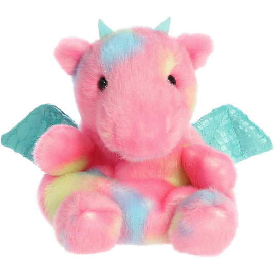 Front view thumbnail of the cute Anya Dragon plush sitting straight, highlighting its dark safety eyes, round snout, and tiny teal horns.
