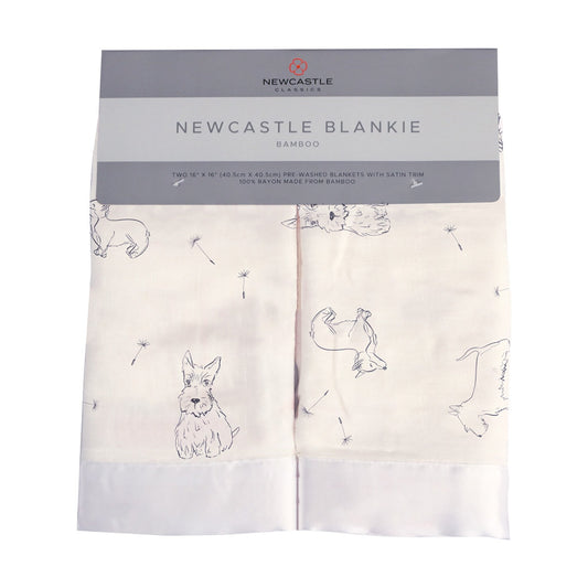 Newcastle Classics Corgi 100% Soft Bamboo Muslin Cotton 2 Pack Blanket Set 16" X 16"