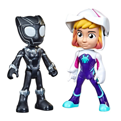 Marvel Spidey and his Amazing Friends Hero Reveal 2-Pack 4" Inch Black Panther & Ghost-Spider Action Figure