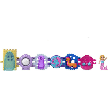 Polly Pocket Bracelet Treasures Mermaid Wearables with Snap-Together Sections and Micro Doll