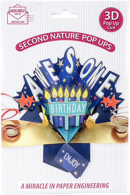 Second Nature Mailable Awesome Birthday Enjoy Pop Up Greeting Card - POP128