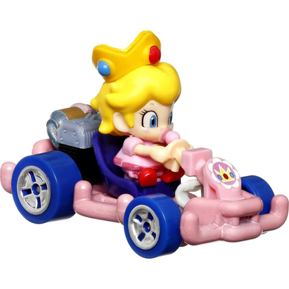 Mattel Hot Wheels Super Mario Kart Baby Peach Pipe Frame Diecast Vehicle Car, Scale 1:64