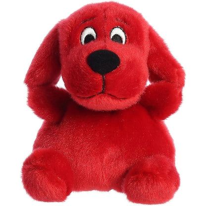 Front view thumbnail of the cute Clifford the Big Red Dog plush sitting straight, highlighting its friendly embroidered eyes and small red feet.