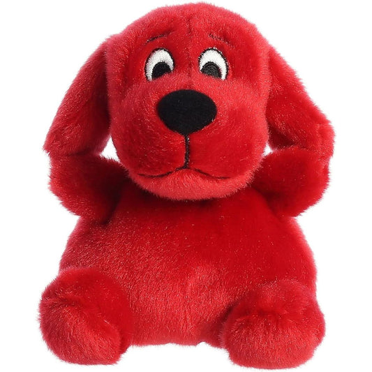 Front view thumbnail of the cute Clifford the Big Red Dog plush sitting straight, highlighting its friendly embroidered eyes and small red feet.