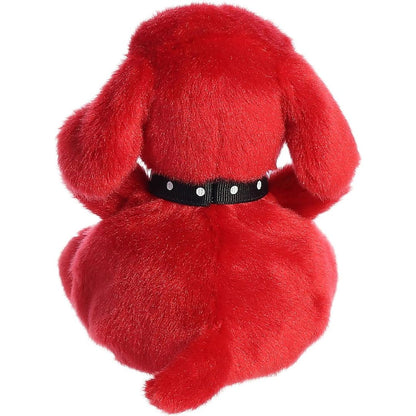 Rear view thumbnail of the Aurora Clifford stuffed toy displaying its smooth red plush back and a black studded collar wrapped around its neck.