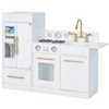 Teamson Kids Little Chef Chelsea Modern Play Kitchen, White/Gold