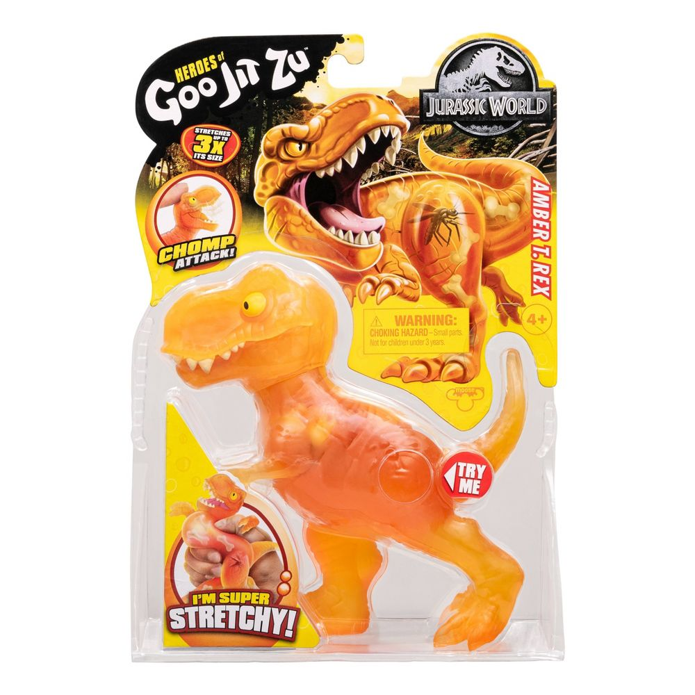 Heroes of Goo Jit Zu - Licensed Jurassic World - Chomp Attack - Stretch Amber T.Rex
