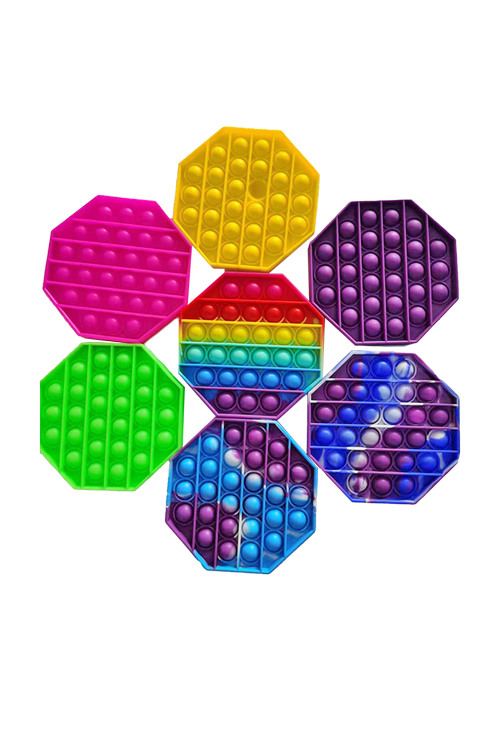 Silicone Pop Toys - One Pop Toy, Assorted Shapes & Colors (Styles May Vary)