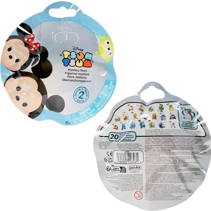 Disney Tsum Tsum Collectible Figurine Toys Disney 100th Celebration Surprise Mystery Bag, Series #2, 4 Pack