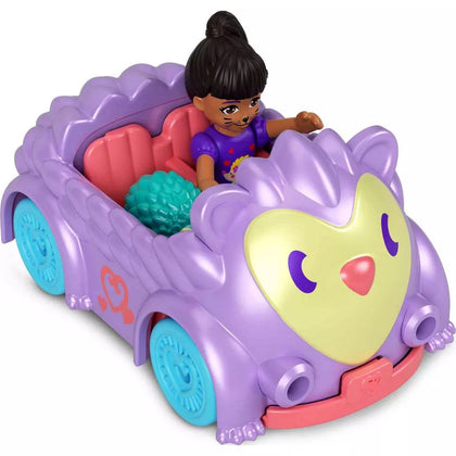 Polly Pocket Pollyville Micro Doll with Hedgehog-Themed Car and Mini Hedgehog Ages 4+